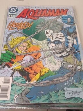 DC Aquaman Comic Cover – Orange, Green & Blue Artwork In A Sleve
